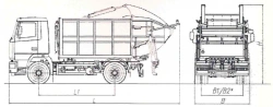 Rear-loading rubbish truck model MK-3545-01