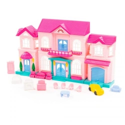 Sofia Doll's House with furniture set and car (14 elements) (in a packet), article 78018