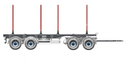 V-Trailer 303 4-axle non-sliding trailer on spring-balanced suspension