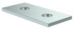 Connection plate with 2 holes EA for STRUT profile