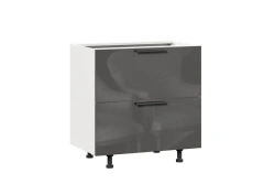 Gerda Anthracite LD.279150.000 Front set for kitchen cabinet 800 with 2 drawers (4) (Anthracite gloss)