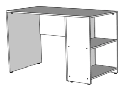 Desk with shelf unit