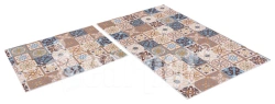 Set of cut-out mats for bathroom icarpet PRINT anti-slip "Azuleju Tile" 60x100+60x50 cm