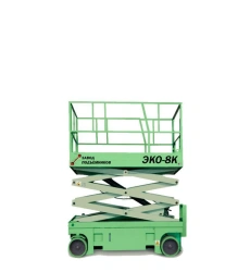 Mobile mechanised boom lift with working platform with pantograph-type boom with sliding working platform