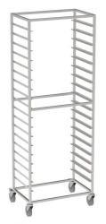 Stainless steel stud trolley for trays, 600x400 mm 18 levels (wide side loading)