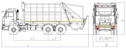 Rear-loading rubbish truck model MK-4541-07