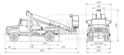 AGP-22T autohydro lift GAZ-33086 22M 80/250/300KG 10.6/7.7/7.2M