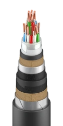 Cables for signalling and interlocking with polyethylene insulation in metal sheath with hydrophobic filling of core, m