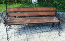 Wooden outdoor bench with steel frame 195x80x100CM