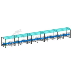 Grandstand for spectators 3 rows for 100 seats with canopy