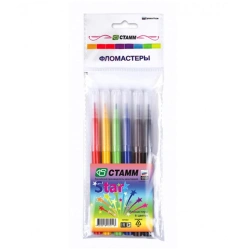 Star" felt-tip pens, 06 colours, flushable, packet, Europod. , washable, packet, europodweight