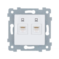 "MARIA" Low-voltage PC/PC 2 socket flush-mounted socket mechanism RK2-471 white. RK2-471 white