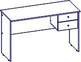 Straight table with hanging cabinet (2 drawers) . Size (mm): 1200x500x750h. (Furniture for kindergartens brand "Interior" series