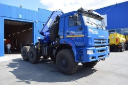 Crane-manipulator automobile (truck tractor); Truck tractor with CMU, UZST brand, type UZST05, modification 483T-21 on KA chassi