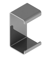 Spacer BSUR 40, with overall dimensions 80x40x42 mm, metal thickness 2,5 mm, stainless steel grade AISI 316L.