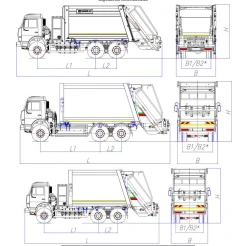 Rear-loading rubbish truck model MK-4545-G8