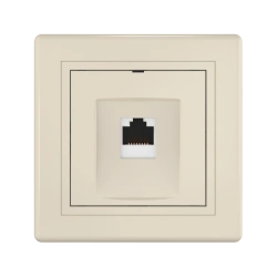 CADUCEUS ALING PRESTIGE Flush-mounted computer socket with Keystone RJ45 8P8C cat.6A FTP module, beige, art. 616S.999