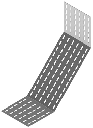 Bottom base of vertical internal 90 degree corner of cable girder DKZ 000x00 F90, with overall dimensions from 150x50 mm to