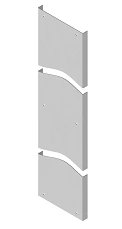 Power supply rack cover SPPKL, with overall dimensions 900x12 mm, metal thickness 1.2 mm, stainless steel, grade AISI