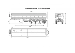 Dump semi-trailer of Tonar 952343 model with axles of TONAR models 90422, 90424, 90431.