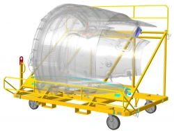 Trolley ARD-102 for transporting reversing flap of MS-21 aircraft