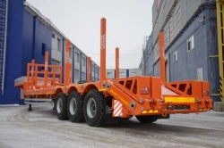 Semitrailer Politrans 94163-050. In design: metal platform with a loading platform, with ladders, with flatbed in the front part