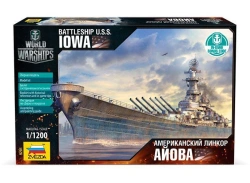 Assembled model American battleship Iowa