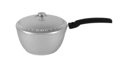 1,5L (uncoated) aluminium cast saucepan Kukmara TM, with removable Bakelite handle, with aluminium lid