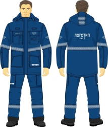 Men's cape jacket in the corporate style of PJSC Gazprom Neft for protection against thermal risks of electric arc, elevated tem