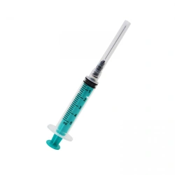 Single-use three-detail sterile injecting syringes with single-use injecting needles of 160 ml capacity