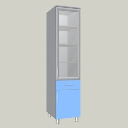 General purpose cupboard with glass door in frame profile model MSHRU-8