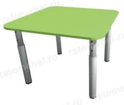 Square table on adjustable legs
