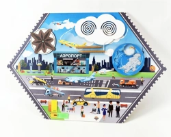 Bisiboard (didactic panel) wall mounted FLYER. Learn professions series