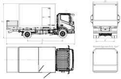 Trucks with diesel engine mod. 47951P-2 without CMU on the basis of GAZ chassis mod. C49RD2, C49RF2, C4ARD2, C4ARF2/TC GAZ mo
