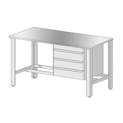 Locksmith workbench with 304 stainless steel worktop and drawer. 1500x750 mm. (height 850 mm)