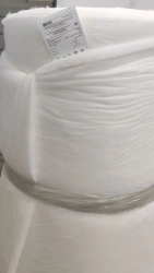 Nonwoven volumetric thermally cross-linked nonwoven fabrics of Slitex CLOUD brand. Item No.: Slitex CLOUD with surface density f