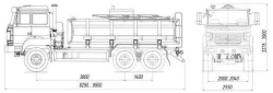 Tank truck for transportation of food liquids (technical water) ??? 4680L4-21 on chassis URAL 5557-4551-78, 5557-4551-80, 5557-4