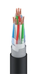 Cable for signalling and interlocking, with water-blocking elements, not spreading combustion, in sheath or protective hose