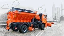 KDM76-10(on KamAZ-53605-A5 chassis; complete with: Sand spreader PRS,RM; Polymer tank RAR-10; Blade PO-2G; Blade UPO-3; Blade