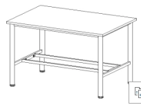 Table with bottom strapping 1200x800x800H mm