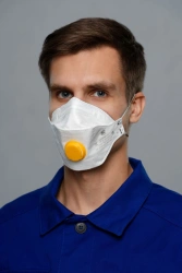 Filtering half-mask for protection against aerosols - respirator "SPIRO-411" FFP1 NR D