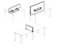 Wooden fabric table screen. A4" series furniture set