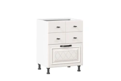 Type 4 LD.270600.000 Kitchen cabinet 600 with 3 drawers (4) LUX (without handle) (White )