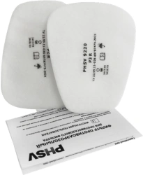 Personal respiratory protection equipment. Aerosol filters of the trade mark PHSV article 9220 (protection class P2 R)