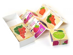 Folding cubes with story pictures FRUITS. BERRIES