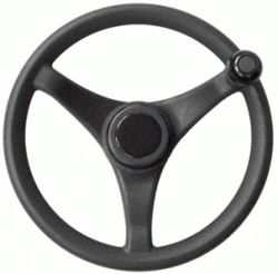 Steering wheel IK5-018-00.000-03 130 mm high, spline connection and with vehicle logo.