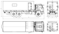 Truck trucks mod. 5759F1, 5759F4 without CMU on the basis of KAMAZ chassis mod. 5350-50
