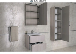Furniture for bathroom (bollards, pencil cases, hinged cupboards).