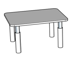 1 seater table (adjustable/unadjustable)