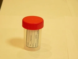 Polymer container for bio-samples, disposable, non-sterile-KOP 60ml/K with label